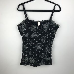 No Boundaries Corset Tank Top Floral Lined Stretch